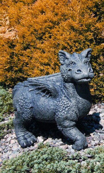 Batsto Dragon Cast Stone Garden Statue
